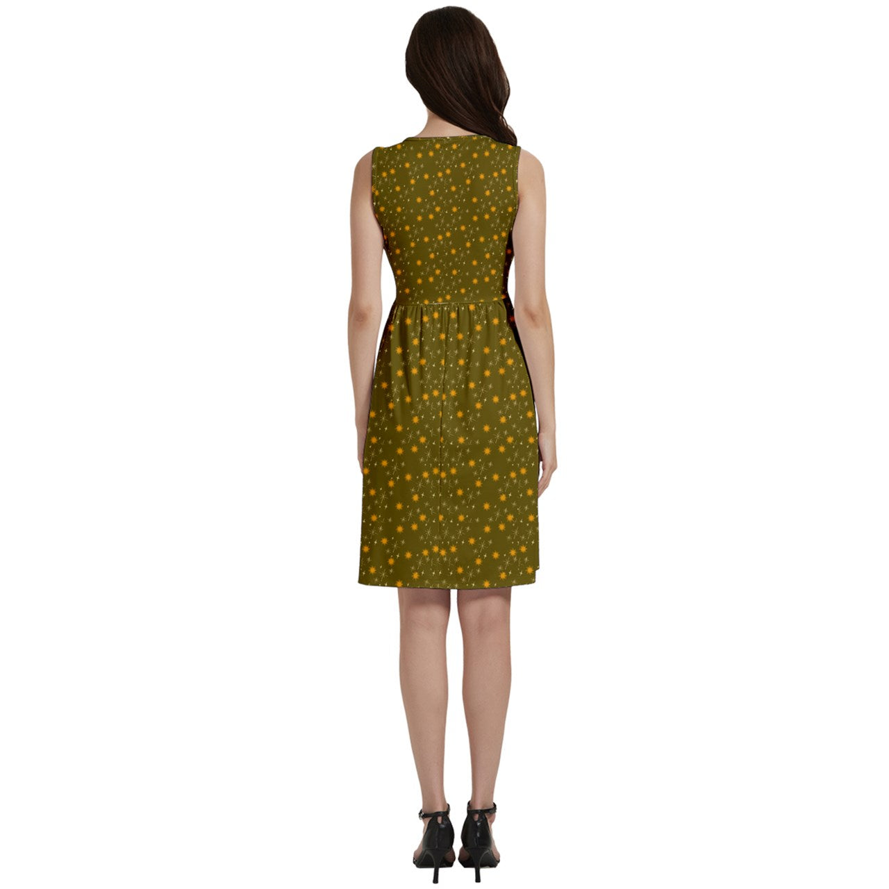 Green Whimsy Button Dress With Pocket