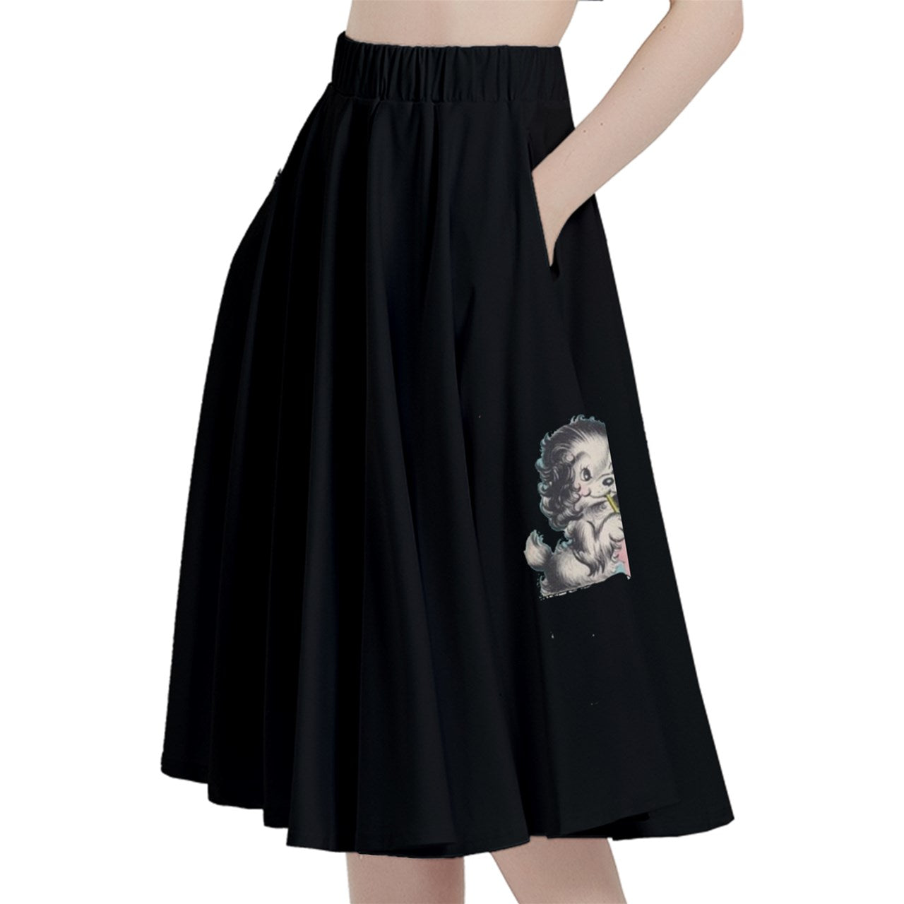 Puppy Pop Shoppe Midi Skirt With Pocket