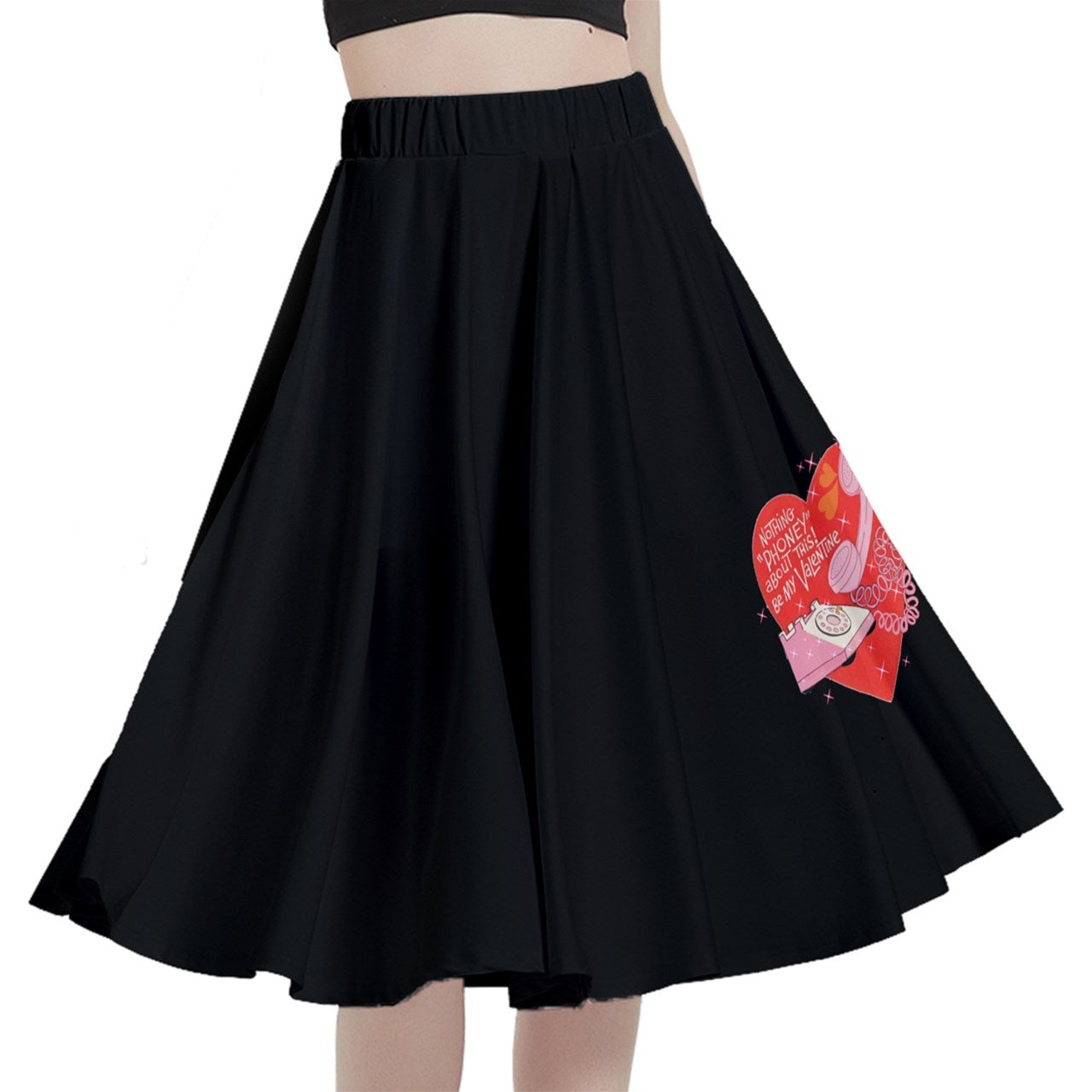 Heart Shaped Box Midi Skirt With Pocket