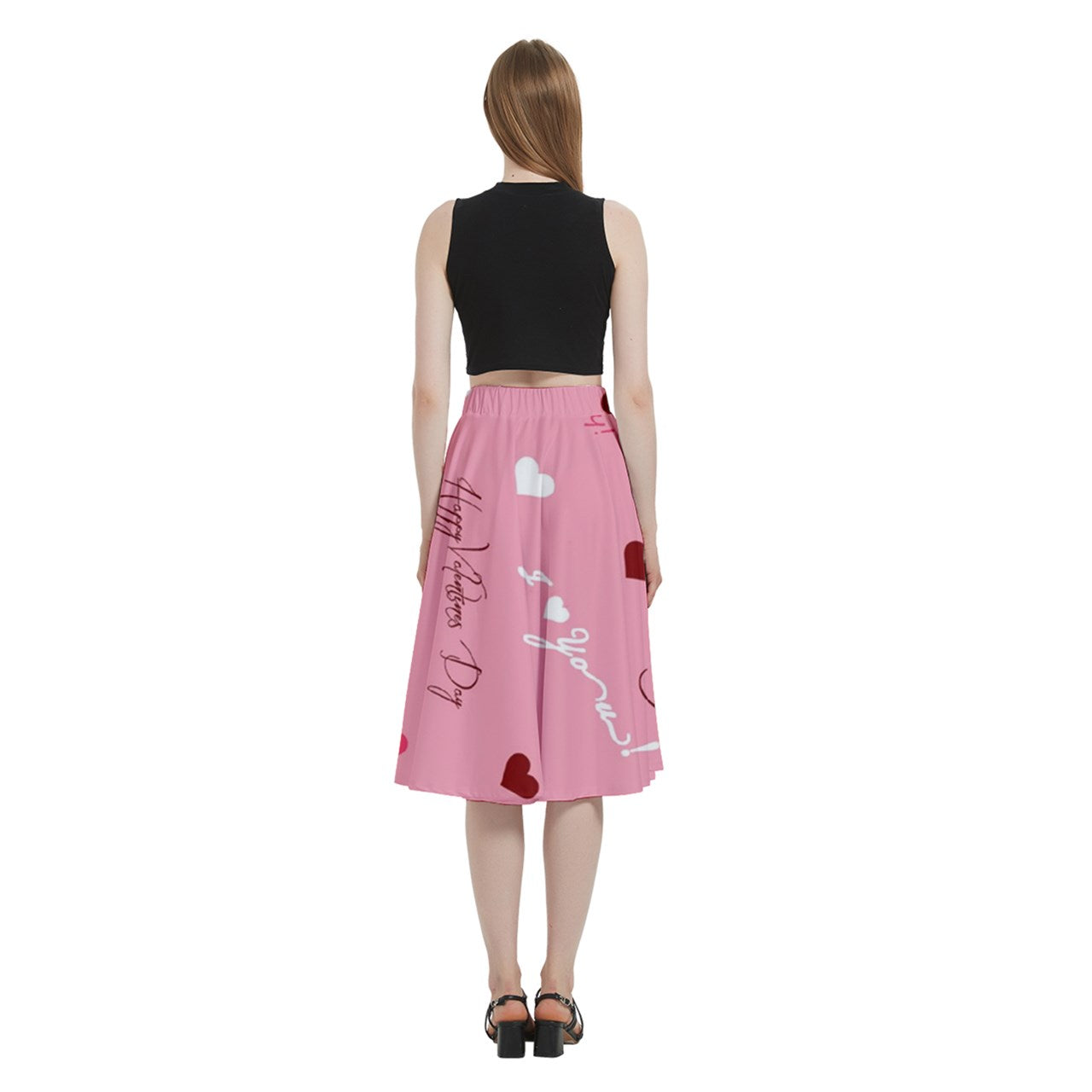 Sweet Valentine Midi Skirt With Pocket