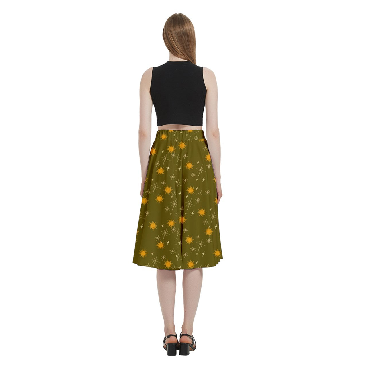 Green Whimsy Midi Skirt With Pocket