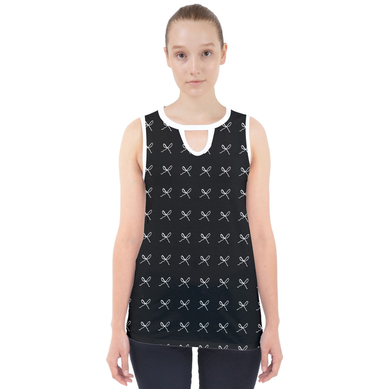Rows of Bows dark Cut Out Tank Top