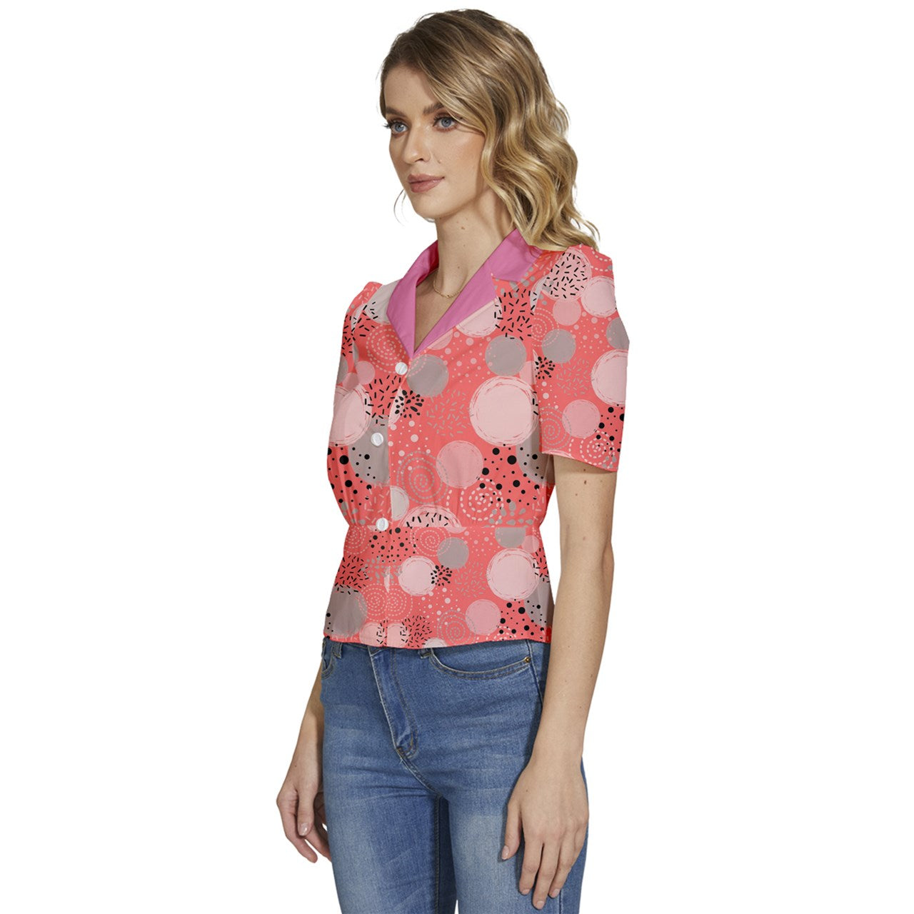 Miami Puffed Short Sleeve Button Up Jacket