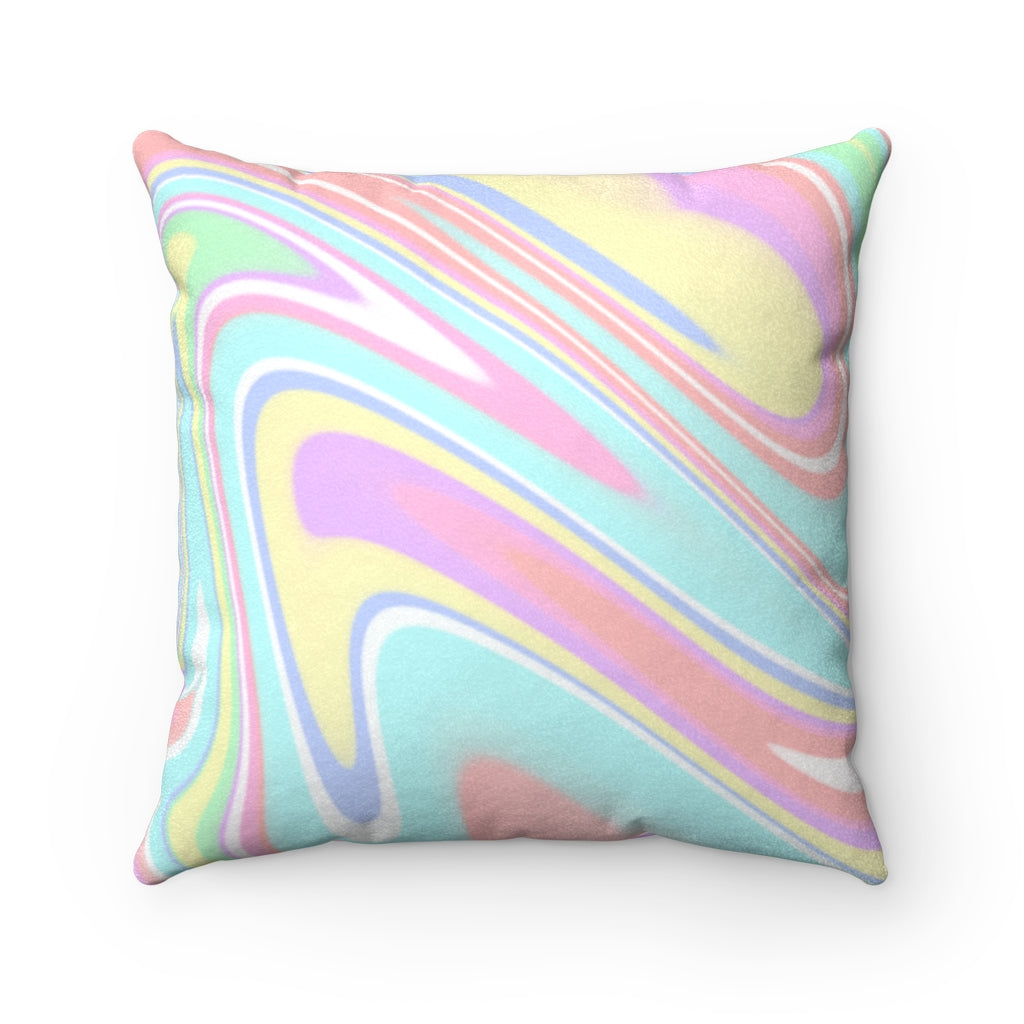 pastel rainbow Faux Suede Square Pillow