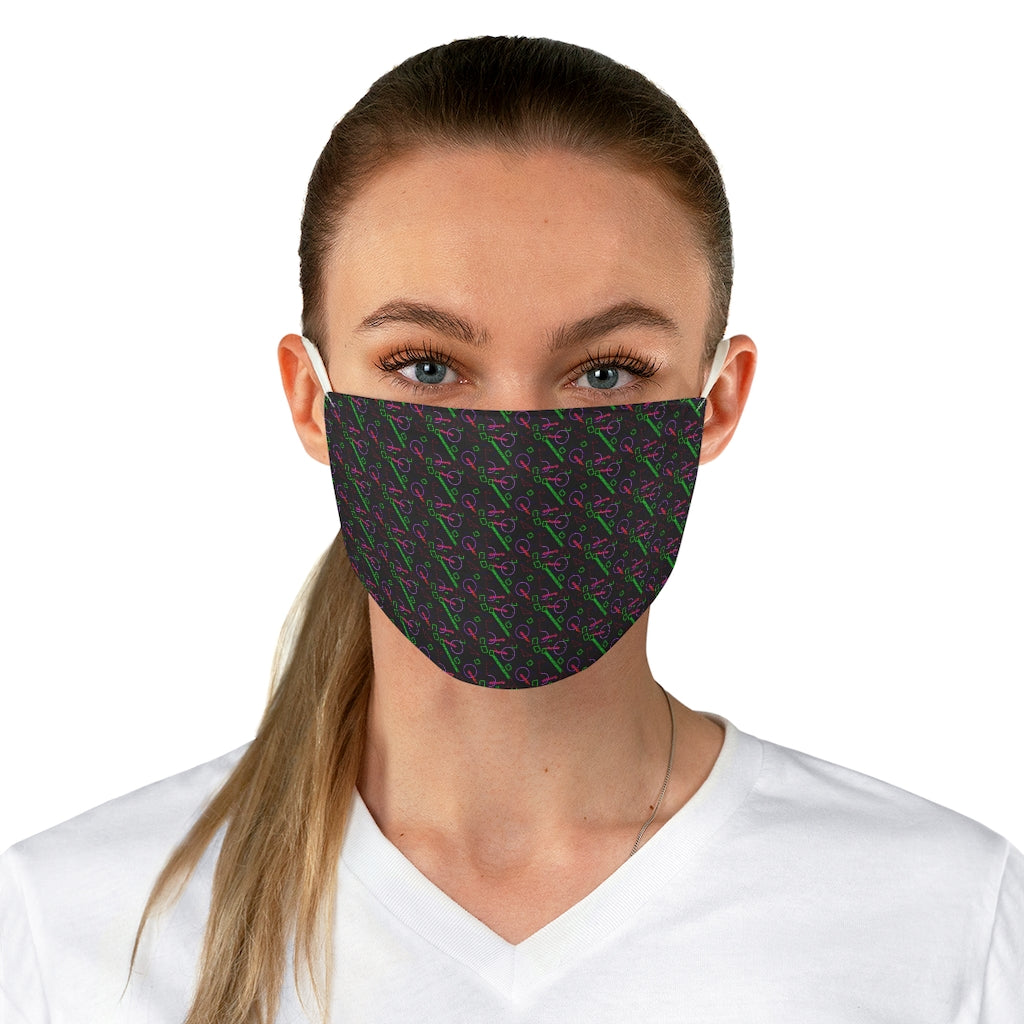 Purple Vector Shapes Fabric Face Mask