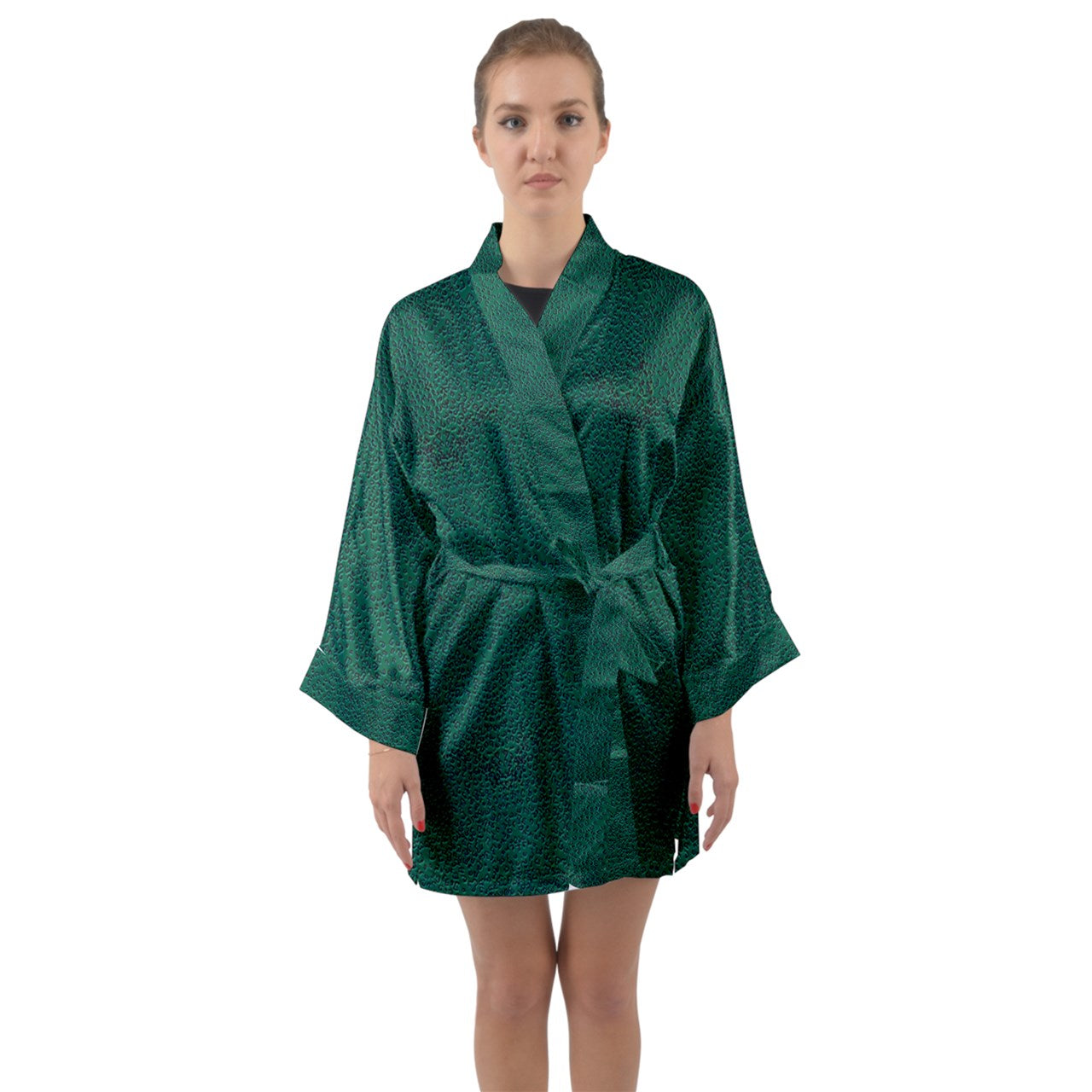 greencheeta Long Sleeve Satin robe