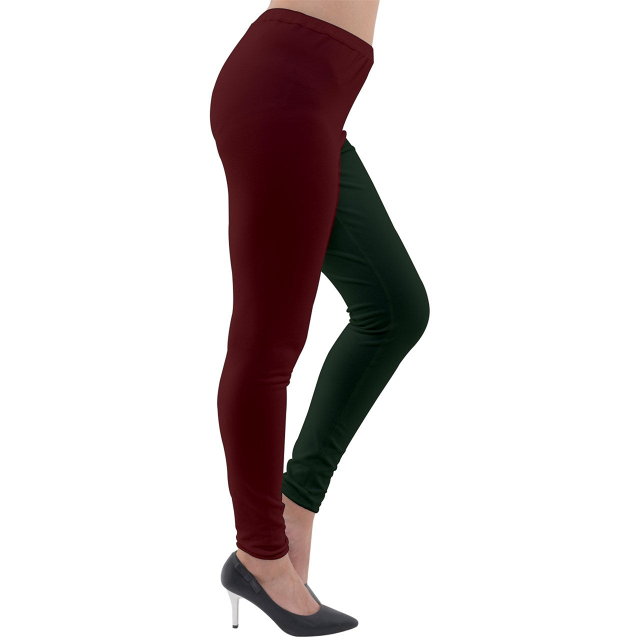 Red Green split Lightweight Velour Leggings