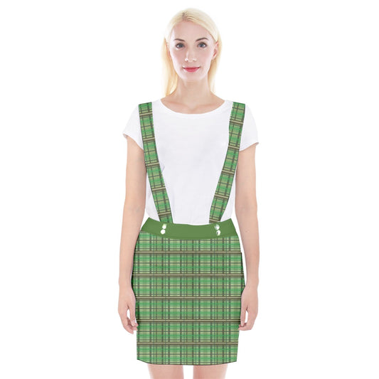 green academia Braces Suspender Skirt