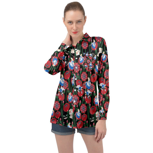 alice in the woods Long Sleeve Satin Shirt