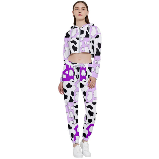 cowboi purple Cropped Track Suit