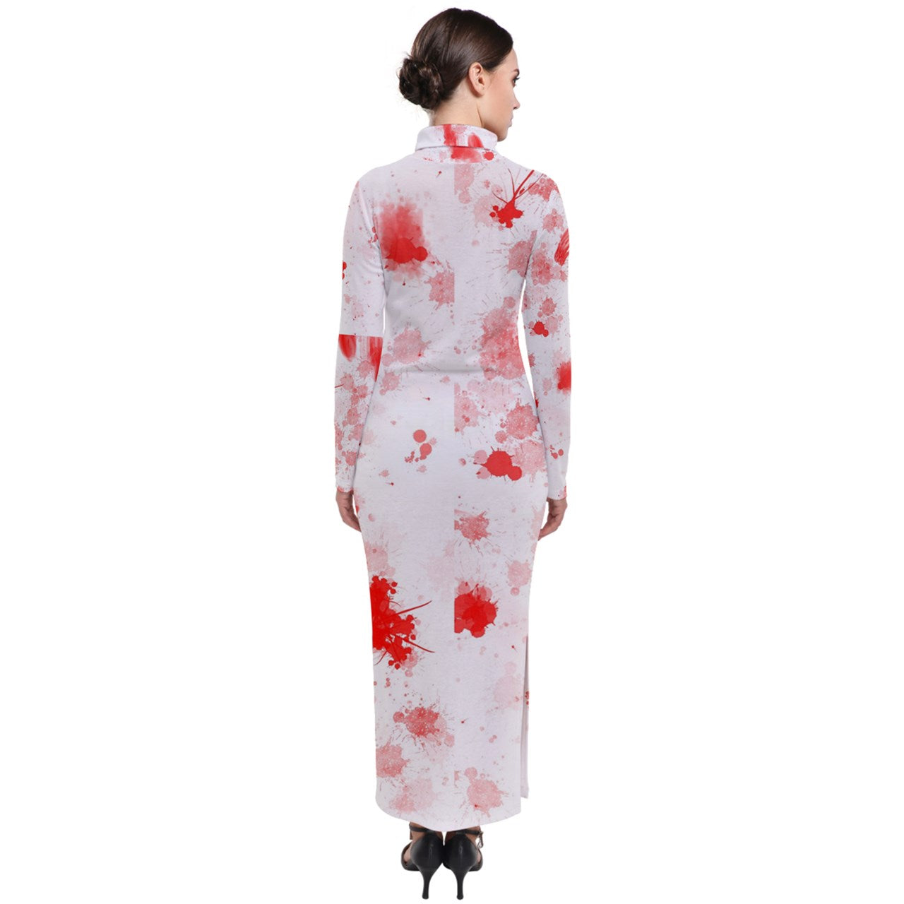 blood spatter Turtleneck Maxi Dress