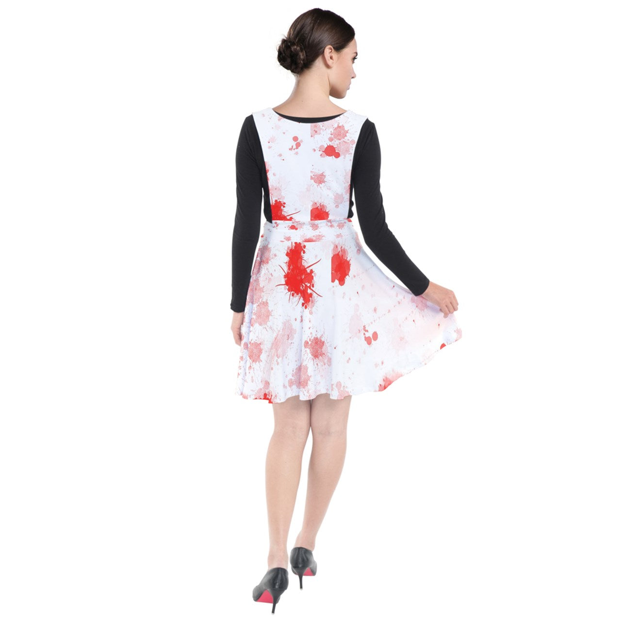 blood spatter Plunge Pinafore Dress