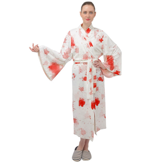 blood spatter Maxi Velour Kimono