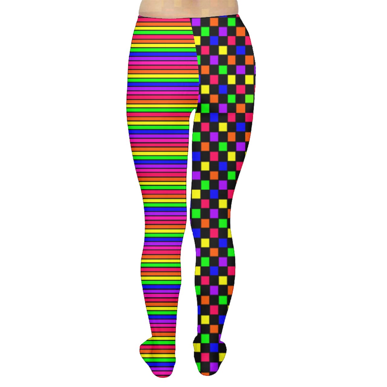 rainbow pattern block Tights