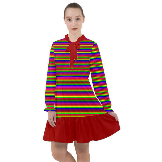 soft clown stripe All Frills Chiffon Dress
