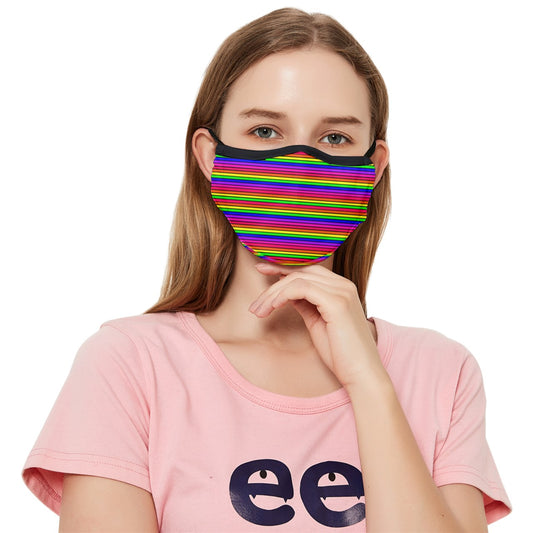 rainbow stripe Fitted Cloth Face Mask (Adult)