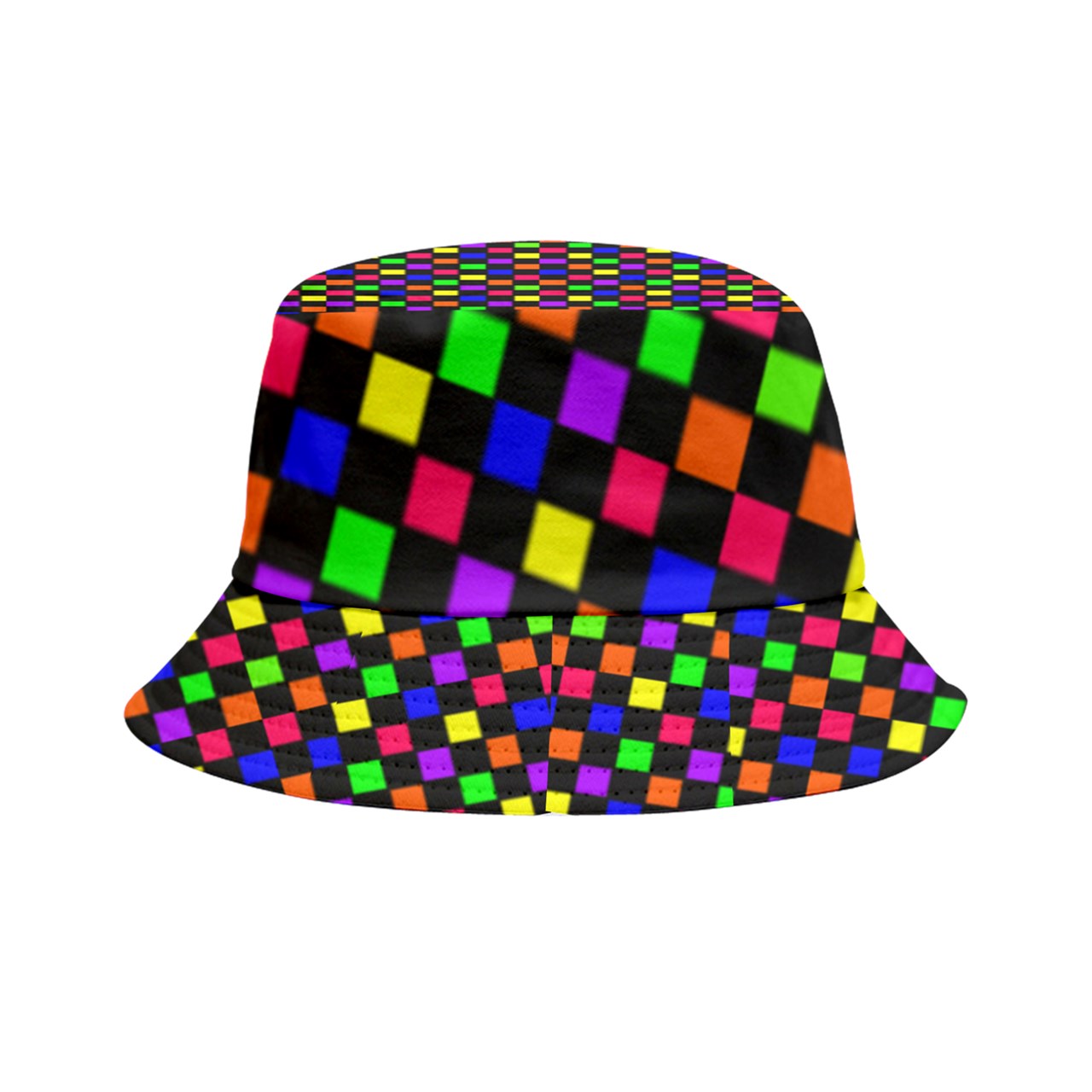 clown print pattern block reverse Bucket Hat