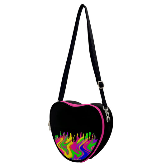 rainbow drip Heart Shoulder Bag
