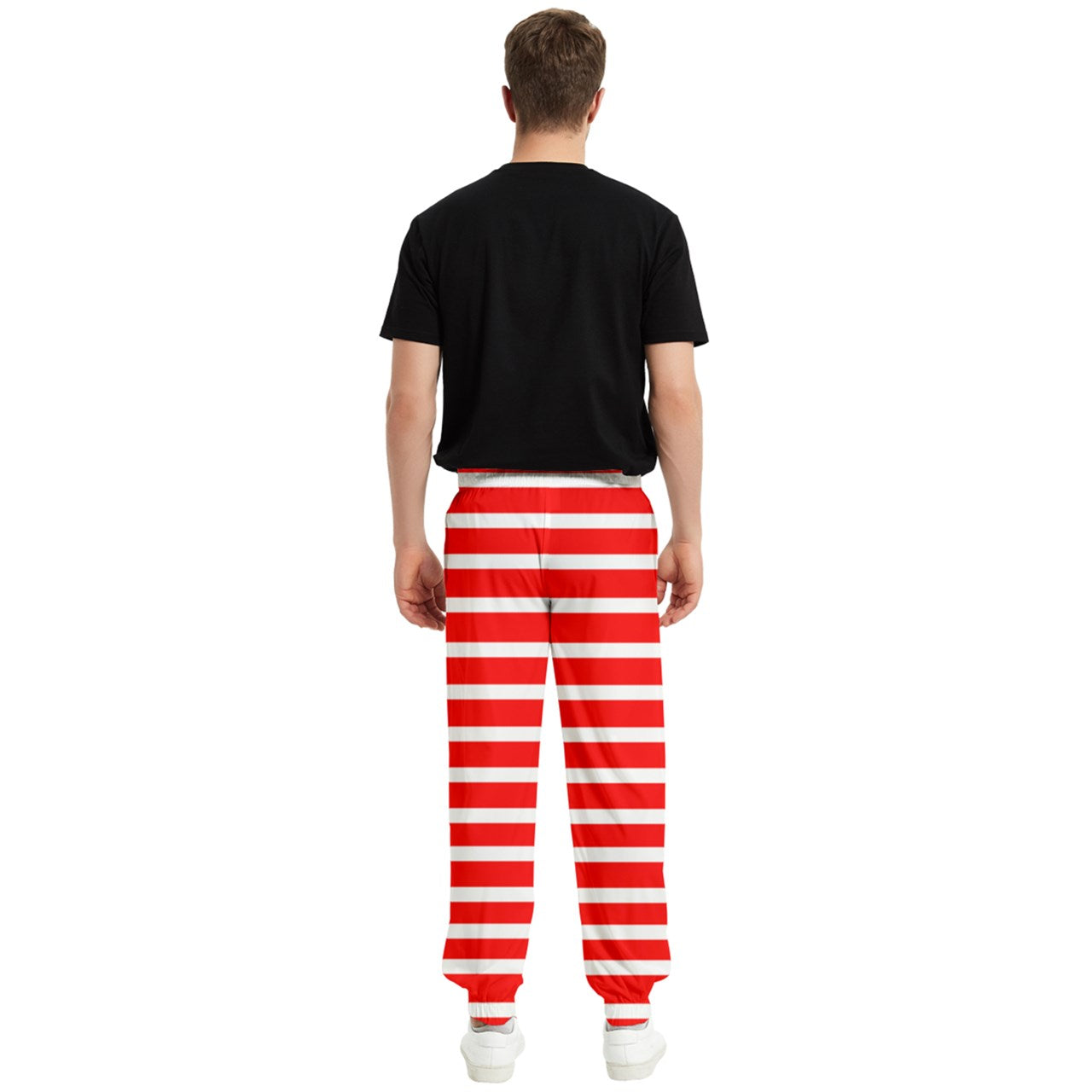 red beach stripe Elastic Waist Pants