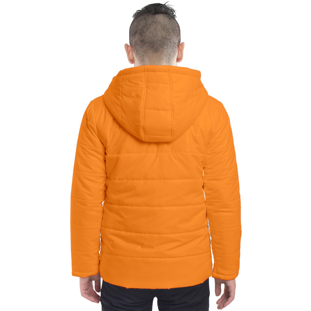 one of the boys orange Hooded Puffer Jacket