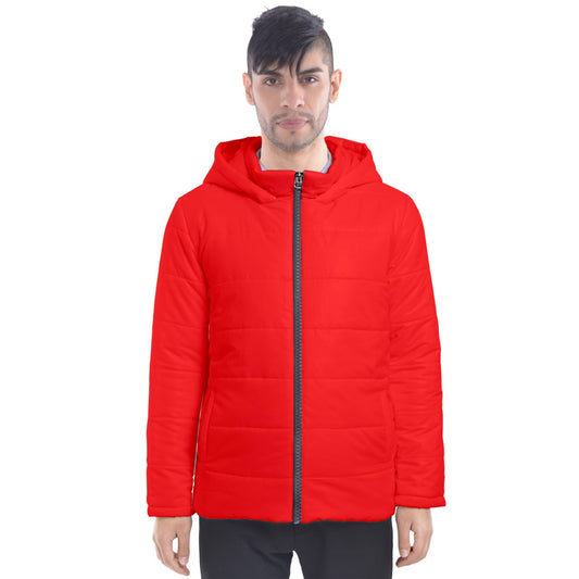 one of the boys all red Hooded Puffer Jacket
