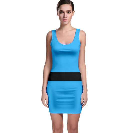 cool blue strapped Bodycon Dress