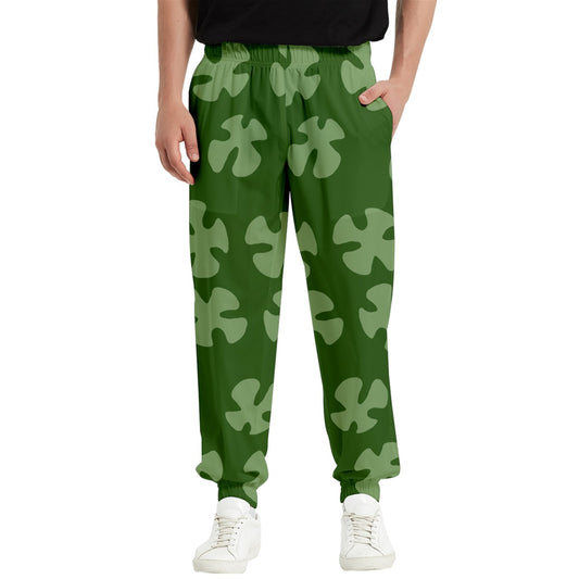 green beach camo Elastic Waist Pants