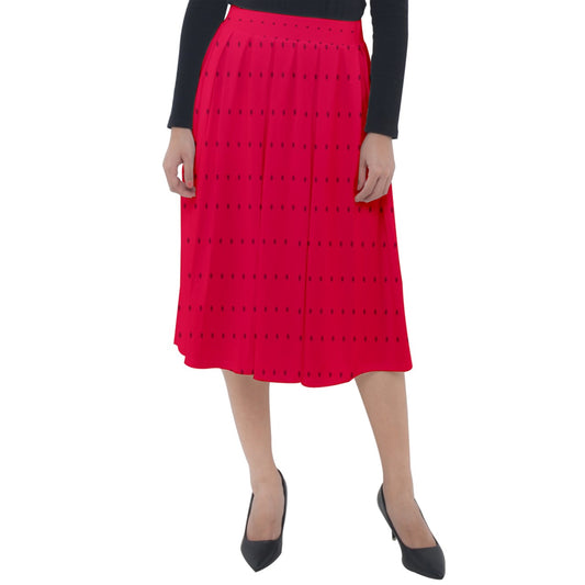 strawberrie's red dot Classic Velour Midi Skirt