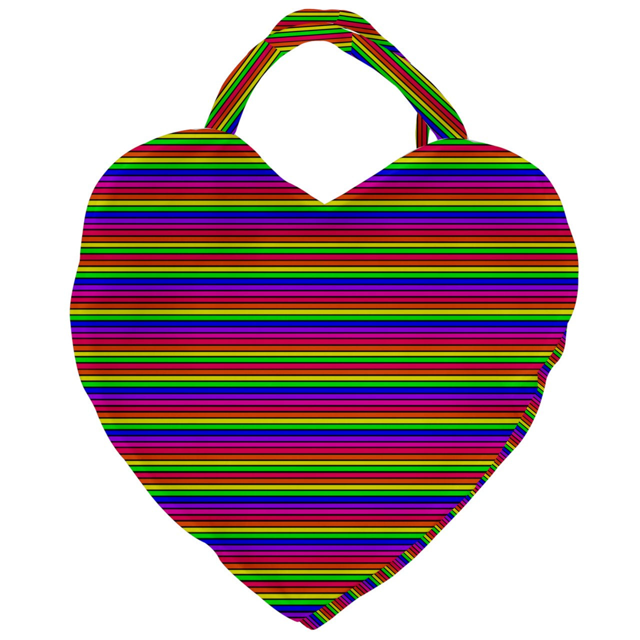 rainbow stripe Giant Heart Shaped Tote