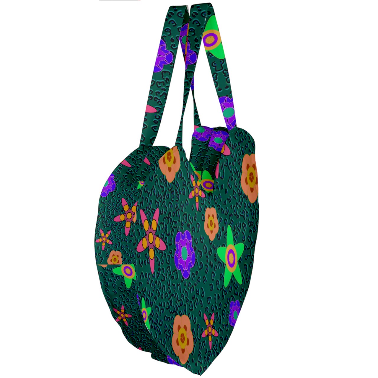 cheeta floral Giant Heart Shaped Tote