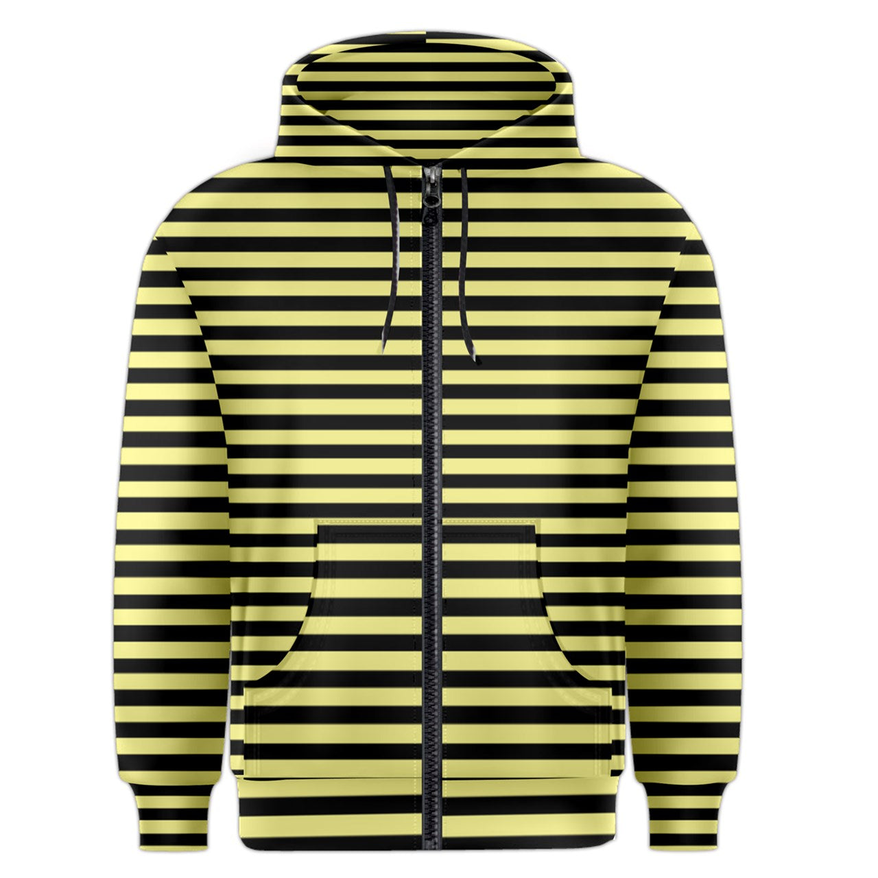 Bumblebee yellow stripe Zipper Hoodie