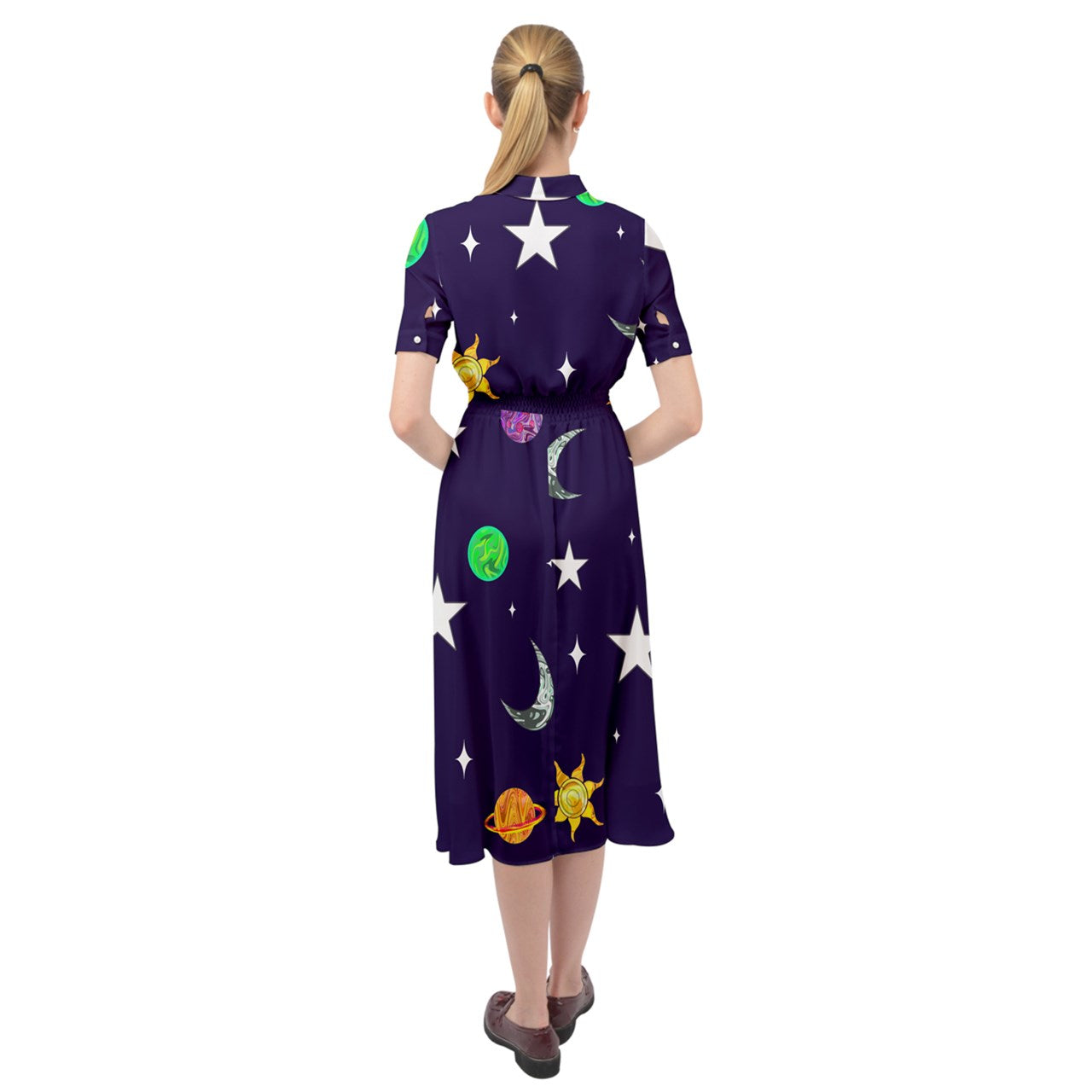 Sapphic Science teachers - Lost In Space Keyhole Neckline Dress