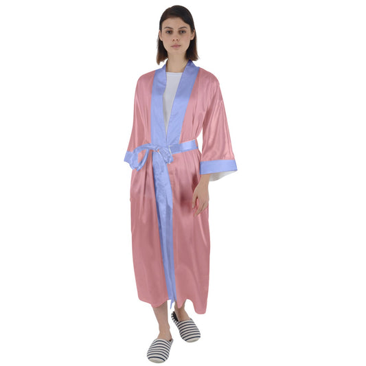 Anti-Capitalism Pink Satin Cuffed Robe