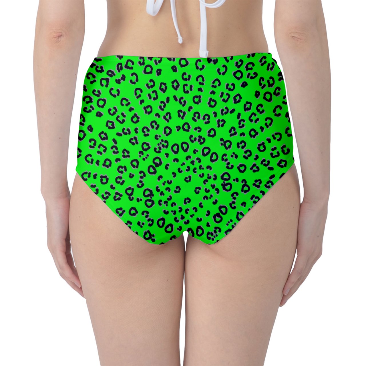 neon green cheetah Classic High-Waist Bikini Briefs