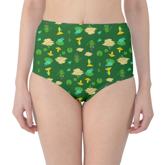 Mushroom Frog Green Classic High-Waist Bikini Briefs
