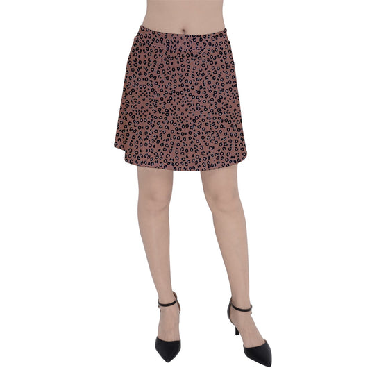 brown cheetah Panel Skirt