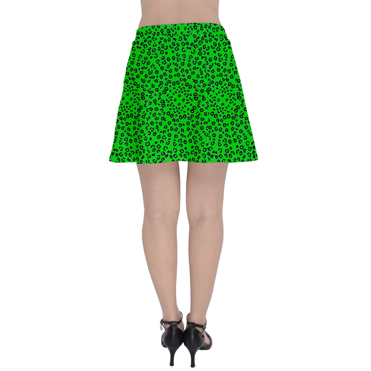 neon green cheetah Panel Skirt