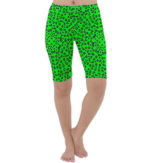 neon green cheetah Cropped Leggings