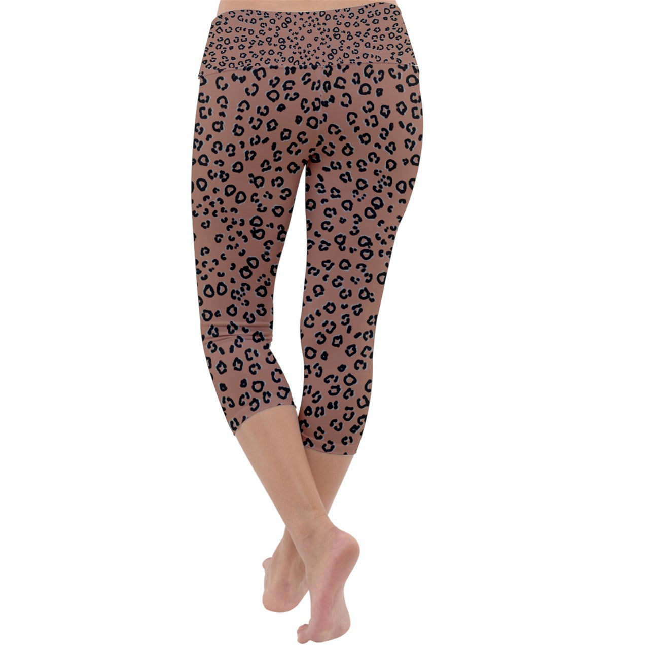 brown cheetah Capri Yoga Leggings