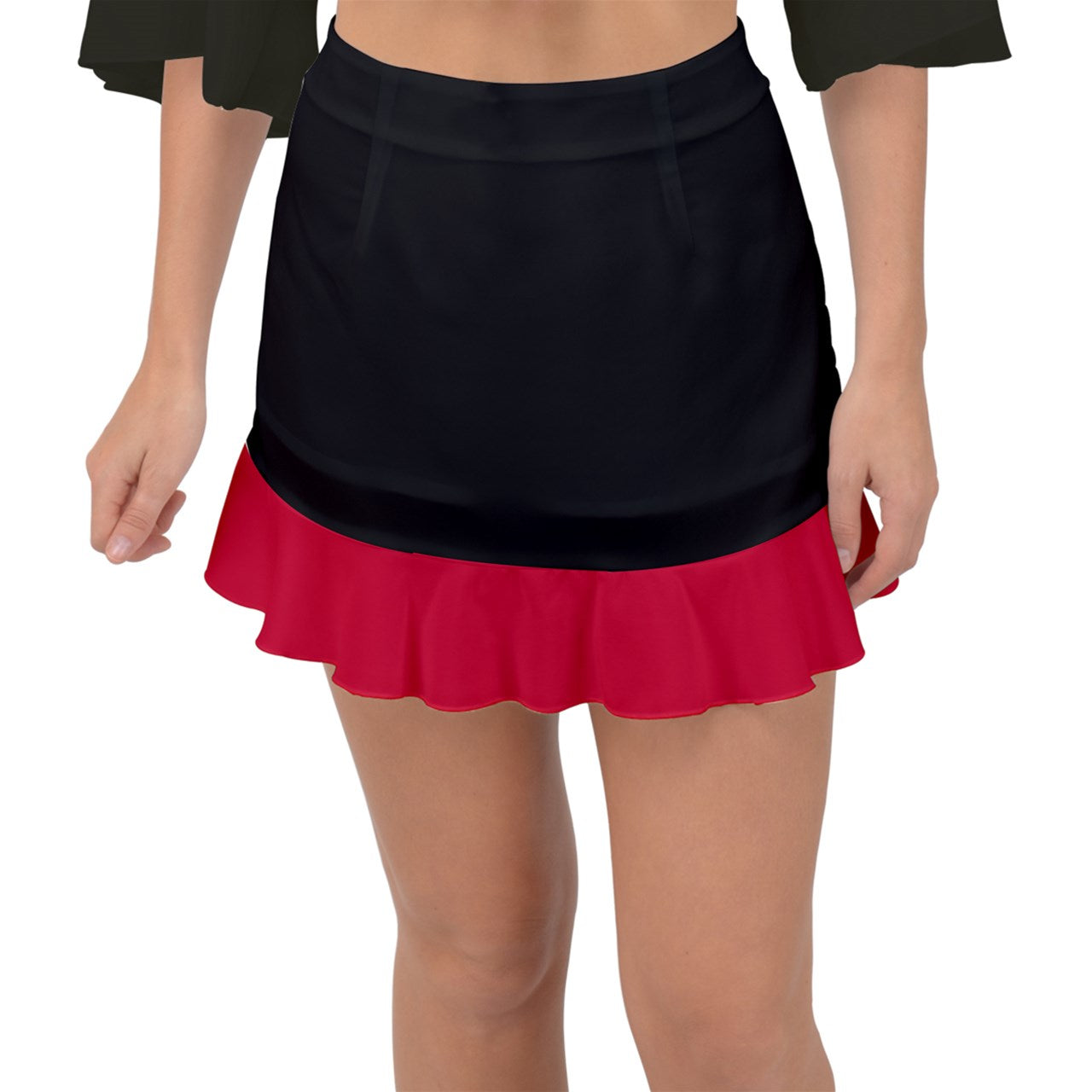 Chilli Red Fishtail Mini Chiffon Skirt