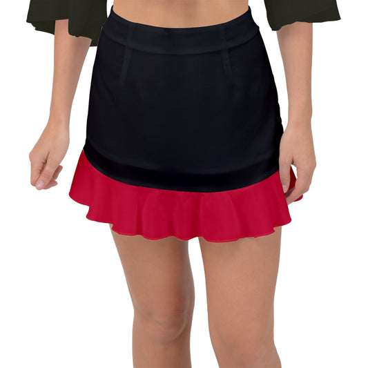 Chilli Red Fishtail Mini Chiffon Skirt