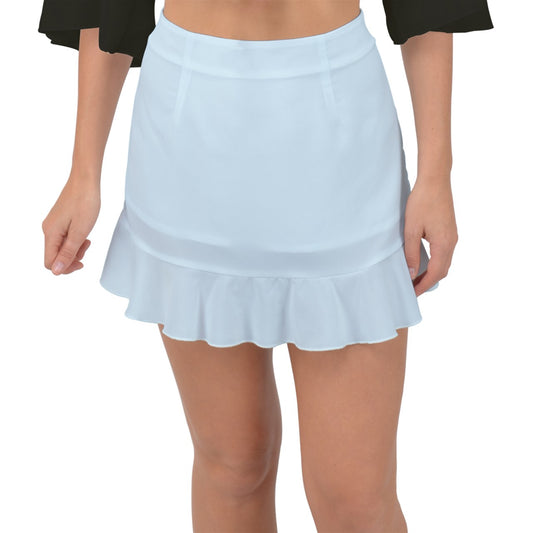Icee Blue Fishtail Mini Chiffon Skirt