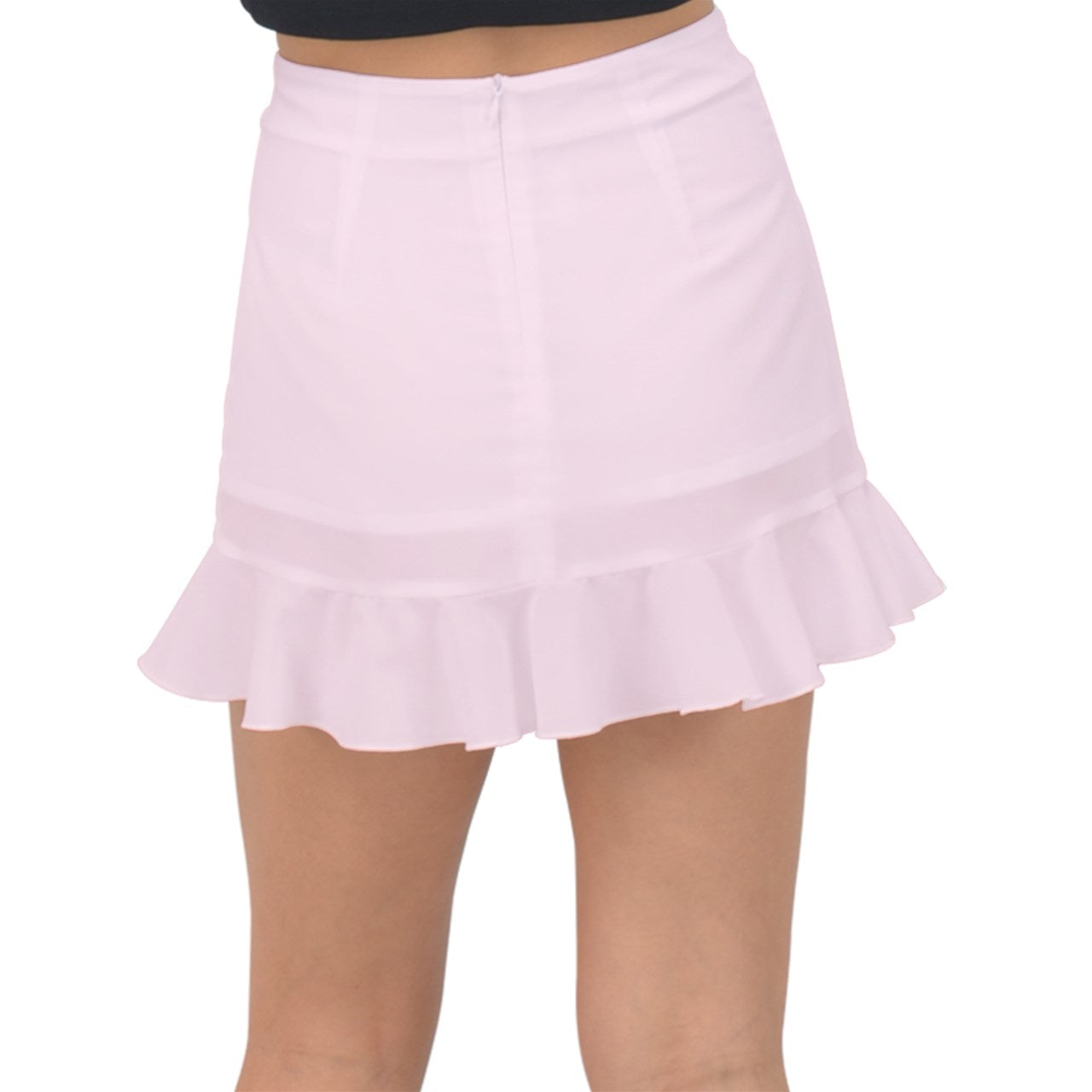 Icee Pink Fishtail Mini Chiffon Skirt
