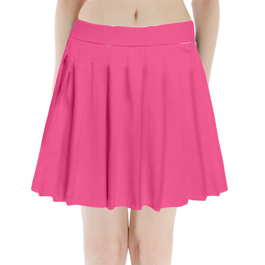 Hot Pink Pleated Mini Skirt