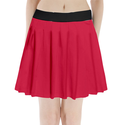 Chilli Red Pleated Mini Skirt