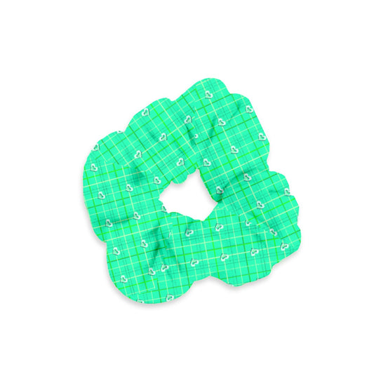 Green y2k plaid Velvet Scrunchie