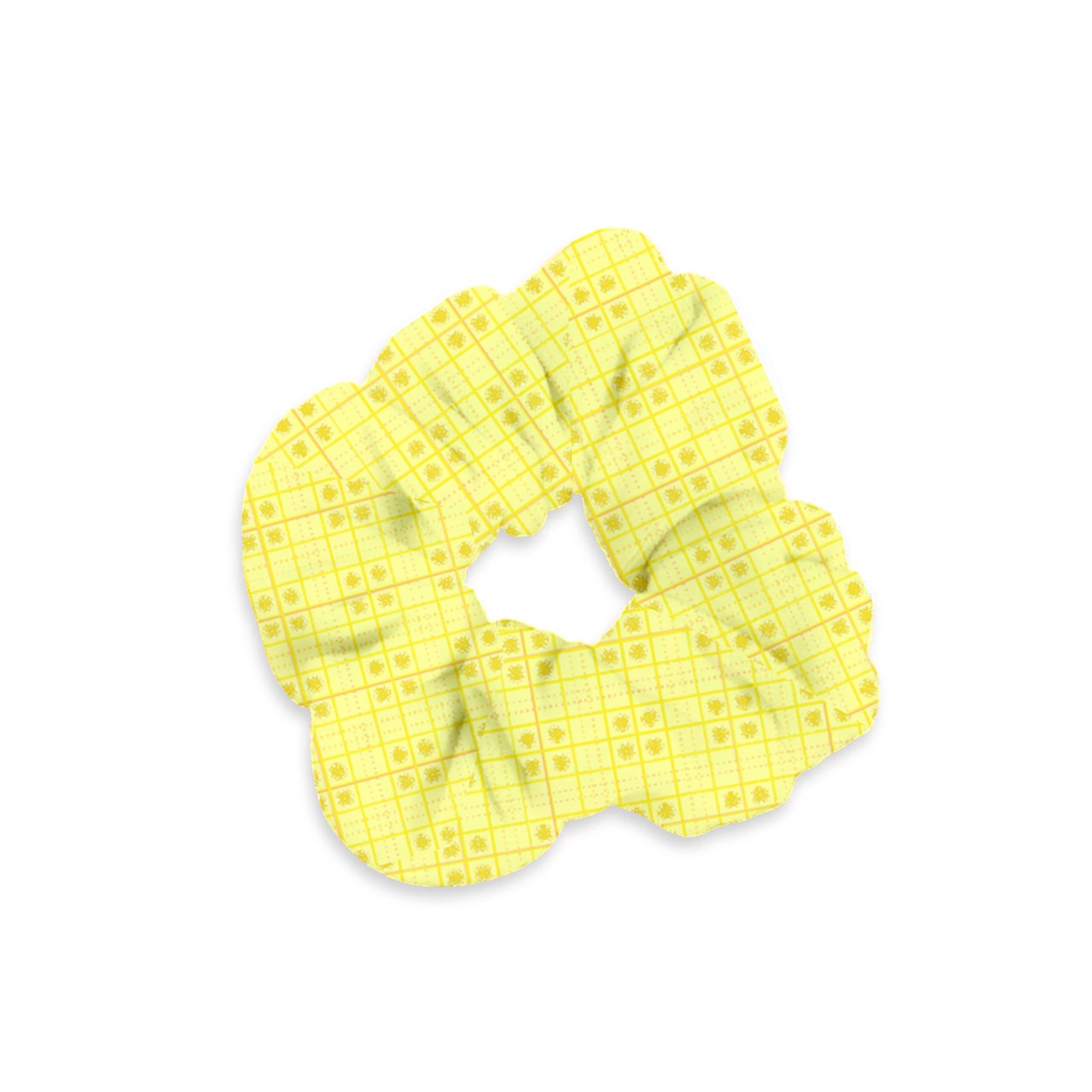 Yellow y2k plaid Velvet Scrunchie