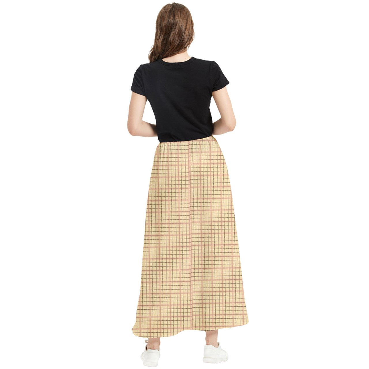 Beige Academia Maxi Chiffon Skirt