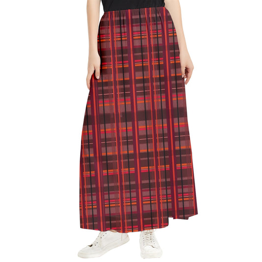 Red Academia Maxi Chiffon Skirt