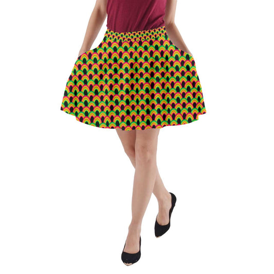 Indigo Rainbow Tile A-Line Pocket Skirt
